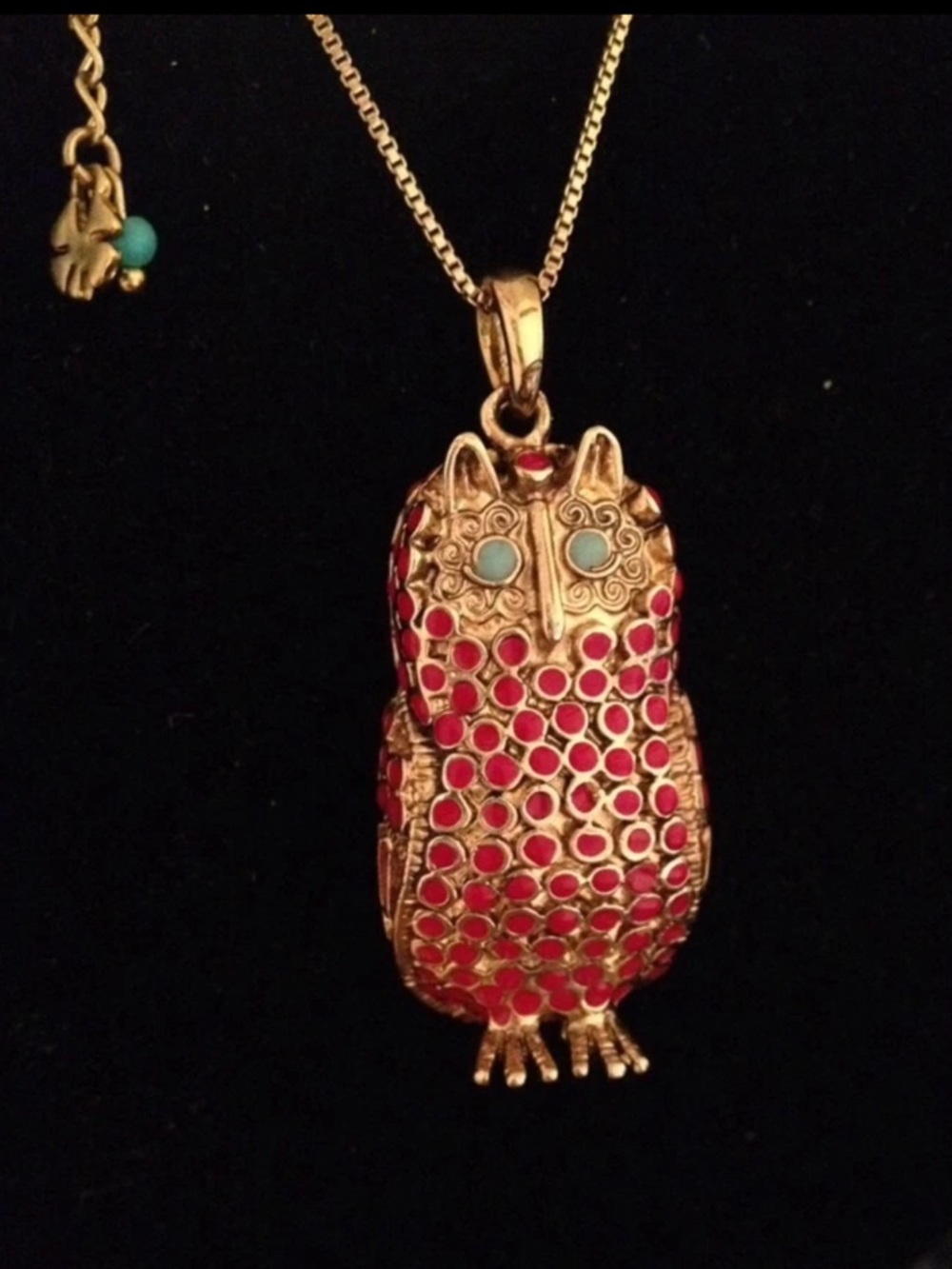 LUCKY BRAND OWL PENDANT NECKLACE WITH SEMI-PRECIOUS ACCENTS